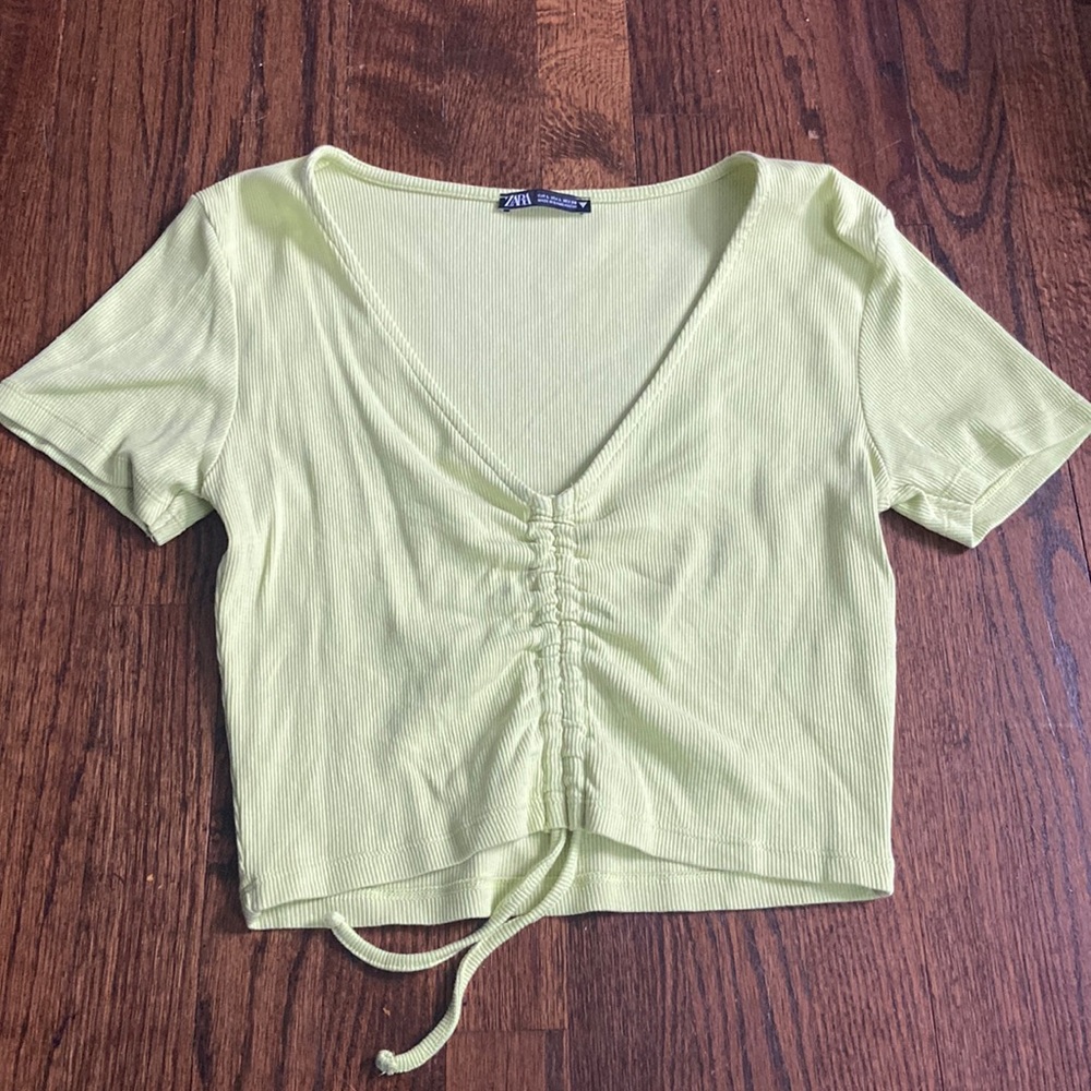 green drawstring shirt